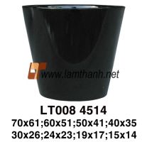 Black Poly Glossy Decorative Pot