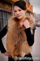 2013 New Fashion Hot selling Red Fox Fur Vest GKY007with factory price