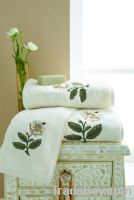 100% Cotton Linen Terry Embroidery Towel