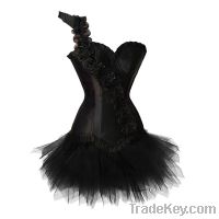 Sell Black Fancy Rose Shoulder Corset TOP Dress TUTU Skirt  Ladies Lingerie
