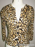 Sell women leopard printed sweater cardigan