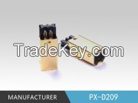 USB B male shell gold-plated terminal