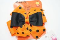 HAPPY HALLOWEEN DAY TWO RIBBONS FLORAL  BEAUTIFUL  HAIR CLIPS