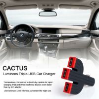 Triple 3 USB Ports Car Charger with LED for iPad, iPhone, Samsung, HTC Phone, 5V 4.2 A Car Charger