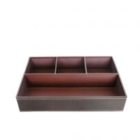 Faux Leather Desk Organizer, Leather Desktop Organizer