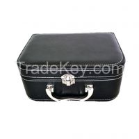 Pu Leather Desk Organizer Stationery Box With Metal Lock And Handle