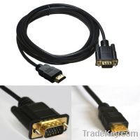 10ft 1080p Gold HDMI Male to VGA HD-15 Male Cable for Laptop PC
