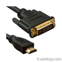 6ft Gold 24+1 DVI-D Male to HDMI Male Cable for HDTV