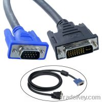 5FT/1.5M DVI-I(24+5) Male to VGA Male Video Monitor Cable