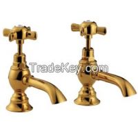 double faucets double hole wash basin mixer