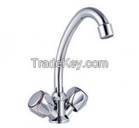 Chrome Double handle basin faucet