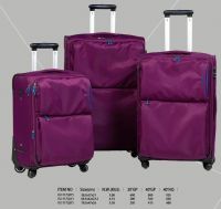 Elegant Purple Troley Carry-on Spinner Nylon EVA Soft Travel Luggage Set