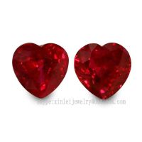 Ruby Heart Cut by Machine 1# to 8# color of Heart Corundum All Size Loose Gemstone AAAAA quality