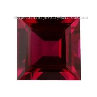 Square of ruby loose gemstone, corundum square cut finished loose 1# to 8# color machine cut rubies loose high quality with lower price