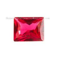 Offer Discount of Rectangle Ruby Loose Gem, Corundum Rectangle Cut Finished Loose 1# to 8# Color Machine Cut Rubies