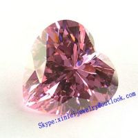 Pink Cubic Zirconia Heart Cut Loose AAA quality All Size Gemstone, 2# color CZ loose hear shape free shipping