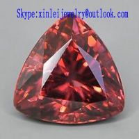 Garnet Red Cubic Zircon Triangle Finished Loose Gems Machine Cut Triangle Garnet CZ Loose