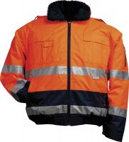 Hi -Vis safety bomber jacket 300D polyester oxford PU coated