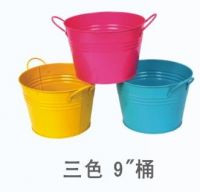 three-color 9'' tin bucket