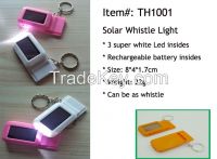 Promotion Plastic Solar Whistle Keychain Light