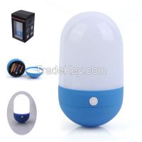 Capsule Shaped 3W Tumbler Night Light with Metal Hook