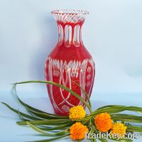 High quality Delicate Man Blown red glass vase desktop  vase home dec