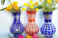 handmade modern art kiriko yellow crystal crafts vase  desktop vase fl