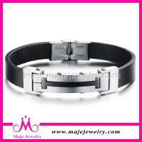 New style black stainless steel ID bracelets fashion china jewelry