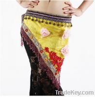 M-BL121 Belly Dance Dress Costume Beaded Hip Scarf with Tassels