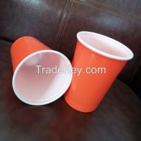 pp 16oz double-color disposable plastic cup
