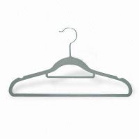 Suit Flocked Hanger With Tie Bar and Indent Positions