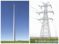 transmission line steel pole , steel tower pole , Utility pole
