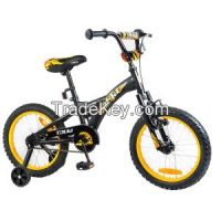 Tauki Twister 16 inch Kid Bike with Removable Training Wheels, Front Handbrake and Coaster Brake, for Boys, Sport Style, Cool Flame Pattern, Black