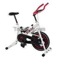 Tauki Indoor Cycling Bike for Health, Fitness, Training and Exercise, Adjustable Resistance, Black, White