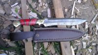 Damascus Hand made Hunting Knife With Leather Sheath
