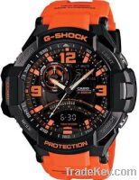 Mens Analog-Digital Orange Resin Strap watch