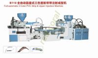Full automatic three color pvc strip&upper injection machine