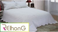 White cotton microfiber embroidery quilts bedspread