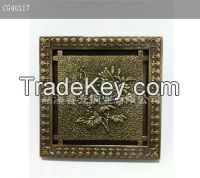 Antique Brass Square Flower Style Floor Drain Cover