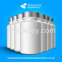 Wholesale Diet Supplements Bulk Packaging White Round Screw Top Bottle Coloured Lids