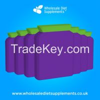 Wholesale Diet Supplements Bulk Packaging Purple Flat Bottle Coloured Lid