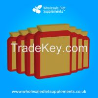 Wholesale Diet Supplements Bulk Packaging Red Flat Bottle Gold Coloured Lid