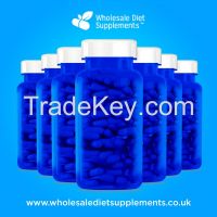 Wholesale Diet Supplements Bulk Packaging Blue Transparent Bottle Coloured Lids