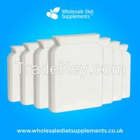 Wholesale Diet Supplements Bulk Packaging White Flat Bottle White Coloured Lid