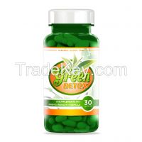 Green Detox Dietary Supplement Capsules, Clear coloured bottle, Round bottle, Flat Coloured Bottle, Coloured Foil pack, Private labelled