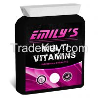 Emilys Multivitamins High Strength Tablets Wholesale Diet Supplements Bottle, Foil pack, loose bulk, private labelled
