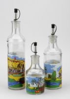 glass vinegar bottles, glass oil bottles with decal logo