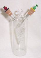 Handmade Glass Seasoning Bottle Transparent High Borosilicate 2 in 1 Oil Vinegar Glass Dispenser with Stopper