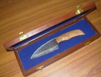 knife with leather sheath cover or wooden Box