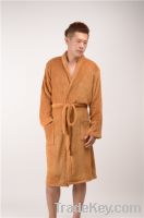 New yellow men bathrobe with no pattern